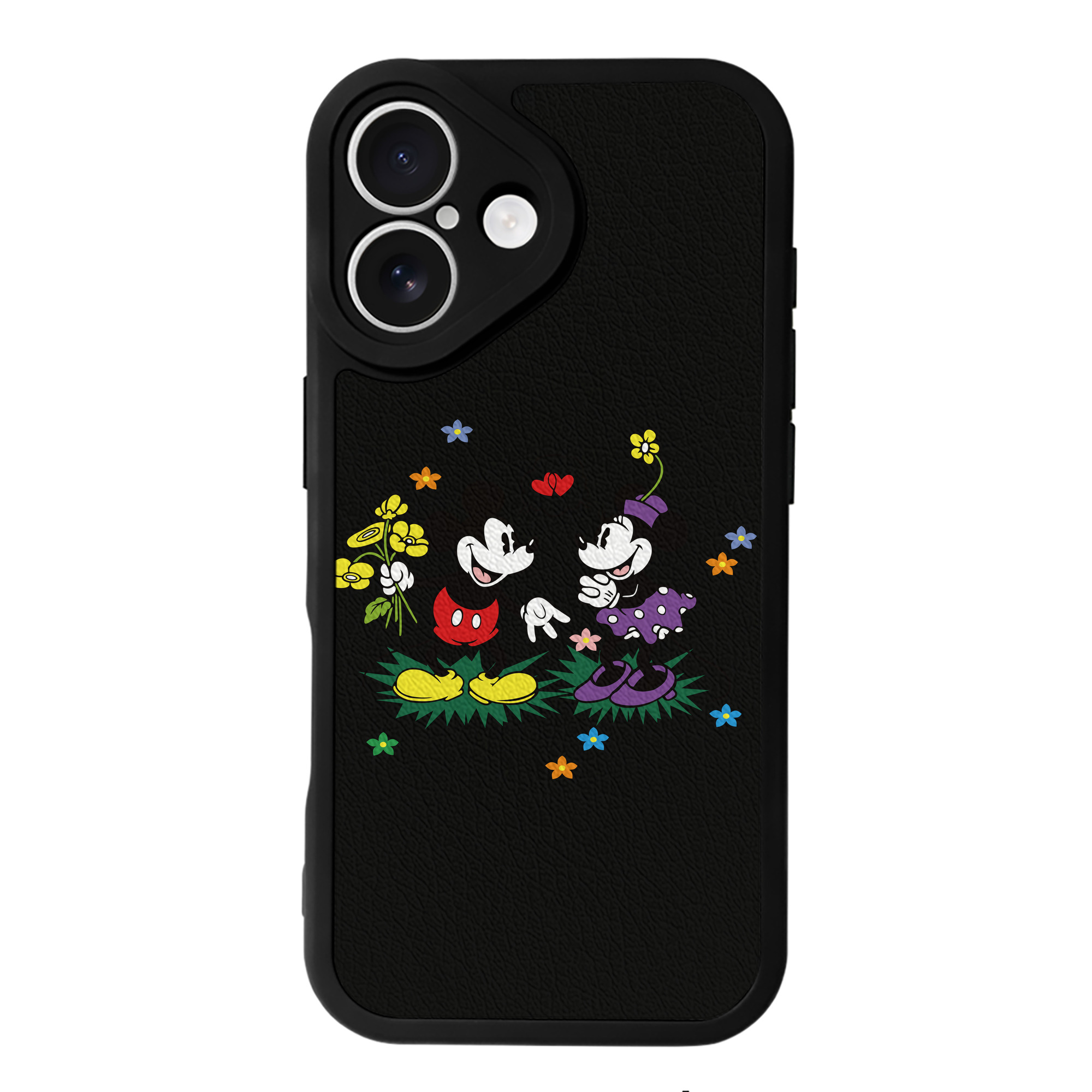 （画像用） ミッキーマウス Mickey Mouse 【iPhone 16シリーズ対応】シリコンスマホケース（レザー調） 材質：シリコン